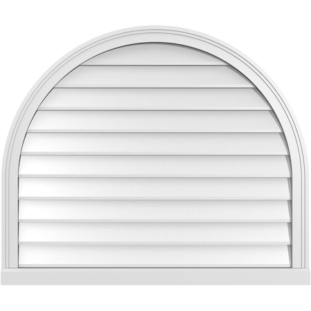 Ekena Millwork Round Top Surface Mount PVC Gable Vent w/ 2"W x 2"P Brickmould Sill Frame, 38"W x 32"H GVPRT38X3203SN